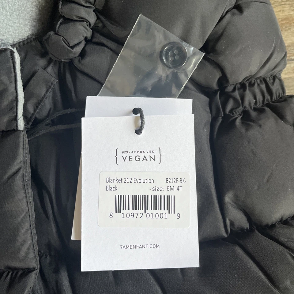 Cobertor infantil 7AM 212 Evolution carrinho/assento de carro Footmuff preto 6M-4T - Imagem 2 de 4