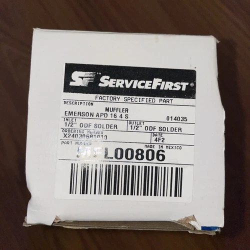 Emerson/Service First MFL00806 MUFFLER 1/2IN ODF Solder(X24030681010)