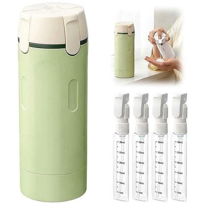 4 in 1 Travel Dispenser Bottle Set Leak-Proof Refillable Toiletries Shampoo