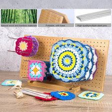 Crochet Blocking Board Pegs Accessories 15.5X7.7" Knitting Board Granny Square