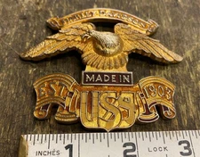 Curved Vtg USA Eagle Emblem Medallion Harley OEM Derby Cover Gas Cap Touring FLH