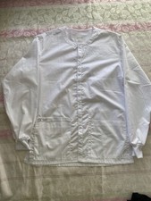 Wonderwink Unisex Snap Front Scrub Jacket Size XS White