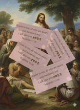 4 Bible Verse Mini Scripture Inspirational Christian Gifts Encouragement Cards.