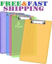 Plastic Clipboards A4/Letter Size 8.5X11 Clear Colored Clip Boards Hanging Hard