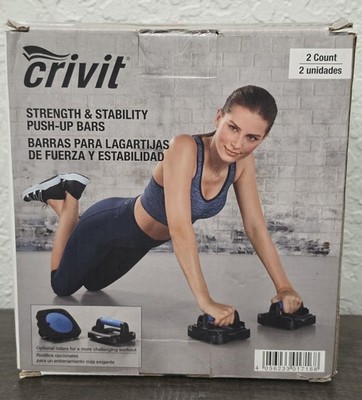 Crivit Strength & Stability Push-Up Bars 2 Count NEW