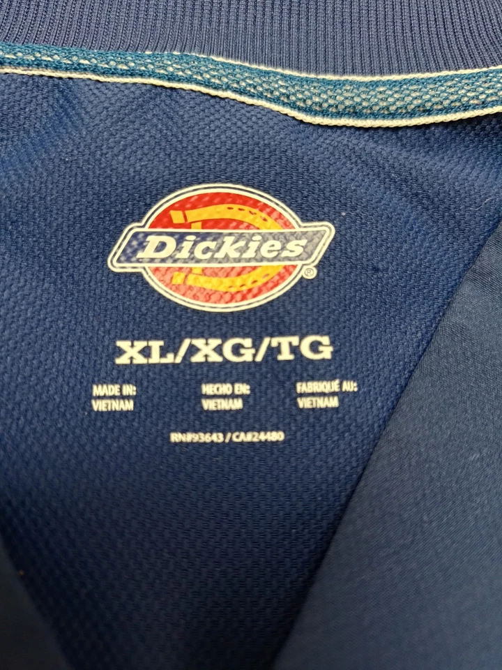 Blusa Médica Dickies Cuello en V Azul Unisex EDS 1 Bolsillo Parche en el Pecho XL Foto 3 de 4