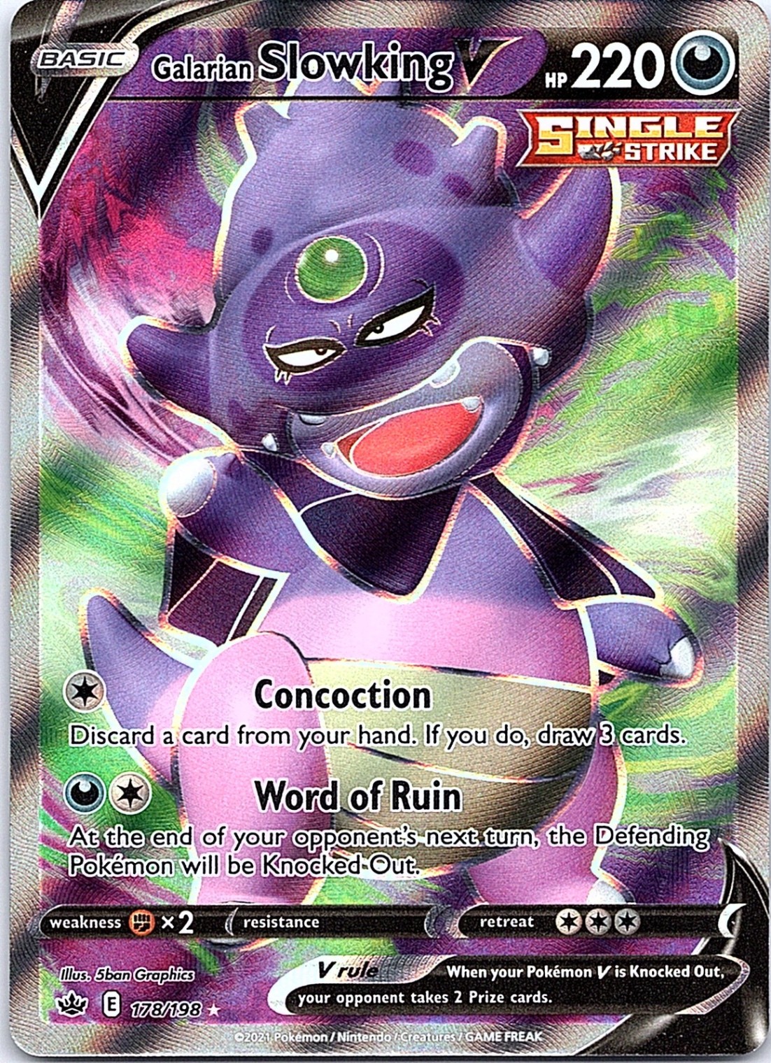 Galarian Slowking V (Full Art) 178/198 SWSH06: Chilling Reign NM