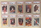 (10) 1990'S MICHAEL JORDAN PSA 9 CARD LOT  ALL DIFFERENT FLEER UD HOOPS SKYBOX