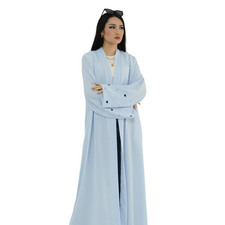 Elegant Dubai Ladies Plus Size Embroidery Muslim Cardigan Robe Abaya Kaftan Gown