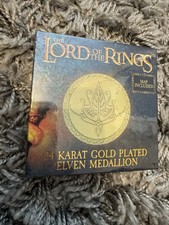 Image of Limited Edition & Sealed The Lord of the Rings Elven Medallion Dust 24 Karat