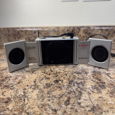 Sanyo Speaker System Msp-5 Vintage Folding Collapsible 3 Vintage-WORKS-TESTED