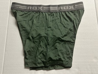 RBX Active Performance Boxer Briefs Quick Dry Green (Gray) Large 36-38, NWOT