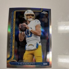 Topps Chrome Justin Herbert Los Angeles Chargers Football Refractor 2025 #158