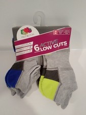Fruit of the Loom Boys Socks Gray Pack of 6 Size Medium 9-2.5 