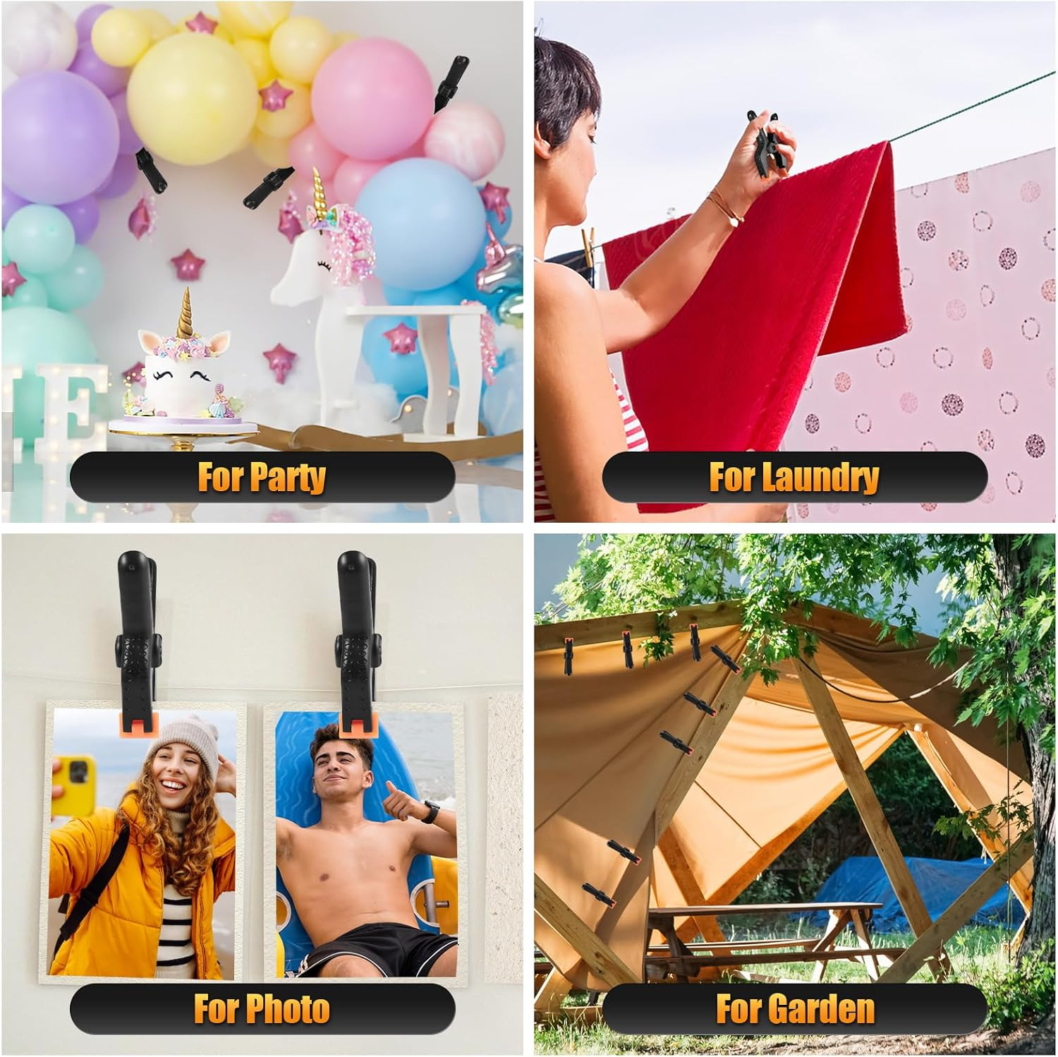 Spring Clamps, 4.5 Inch Large Plastic Clips for Balloon Arch Backdrop Craft Deco