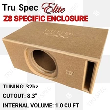 TRU SPEC Elite Prefab Sundown Z8 Single 8" Subwoofer Enclosure Box