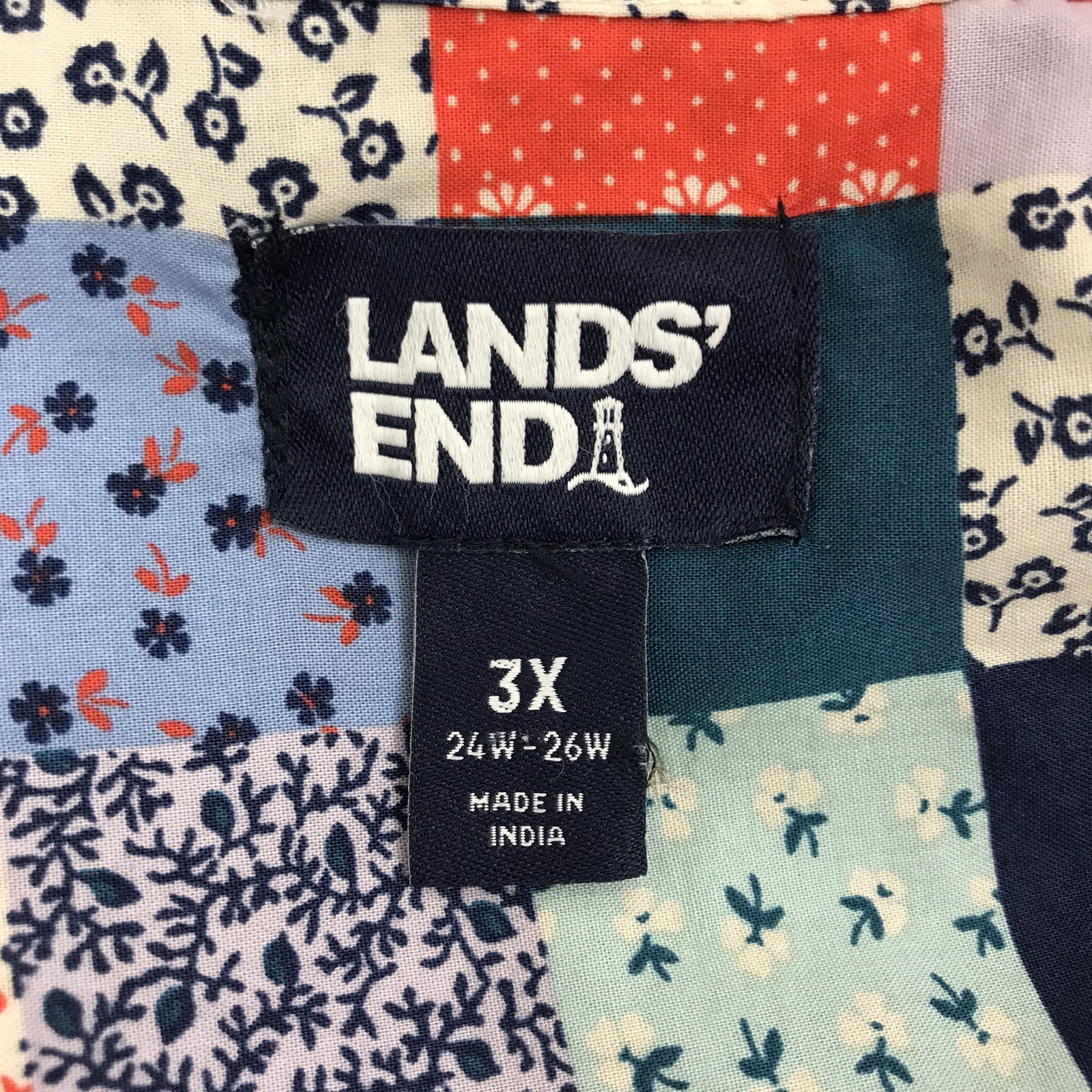 Lands End Patchwork Cottagecore Shift Dress Butto… - image 7