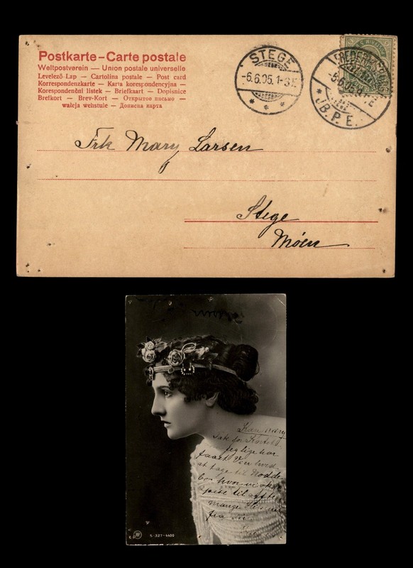 Mayfairstamps Denmark Fredensborg to Stege woman glamour Post Card cca_09797