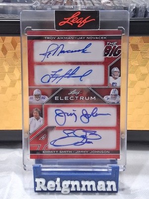 Leaf Electrum The Big Four 1/1 Quad Auto - Emmitt, Aikman, J.Johnson, Novacek