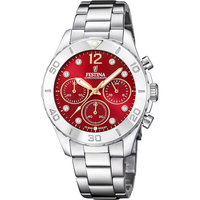 Festina Damenuhr Armbanduhr Damen Uhr Boyfriend Edelstahl F20603/2 Rot
