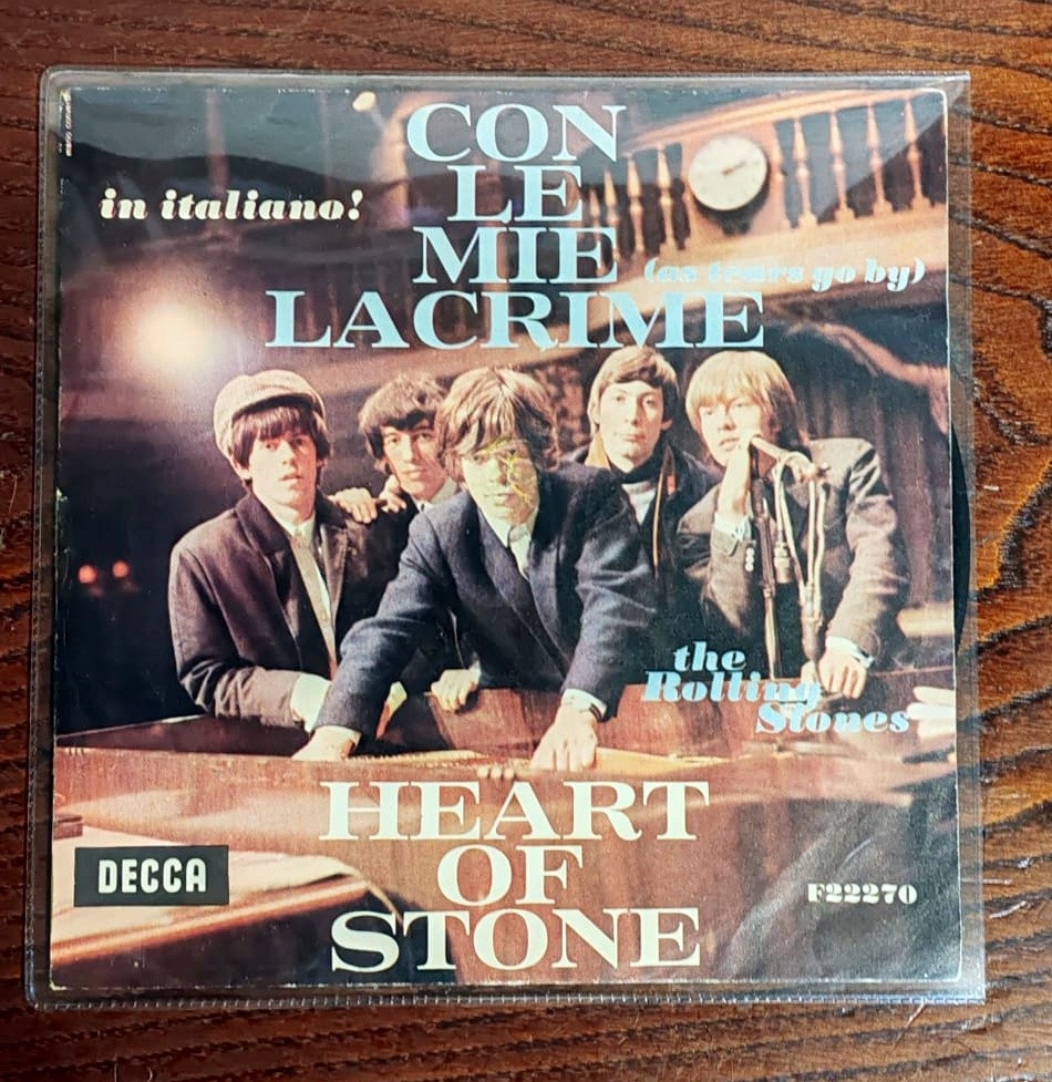 CON LE MIE LACRIME ( As Tears go by ) RARE 45 RPM 7