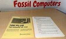 Seattle Computer Products 16K Static Plus RAM S100 Instructional Manual