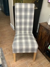 Dining Chair. Cappuccino Check  with Oak Legs. Excellent Condition (3 available)