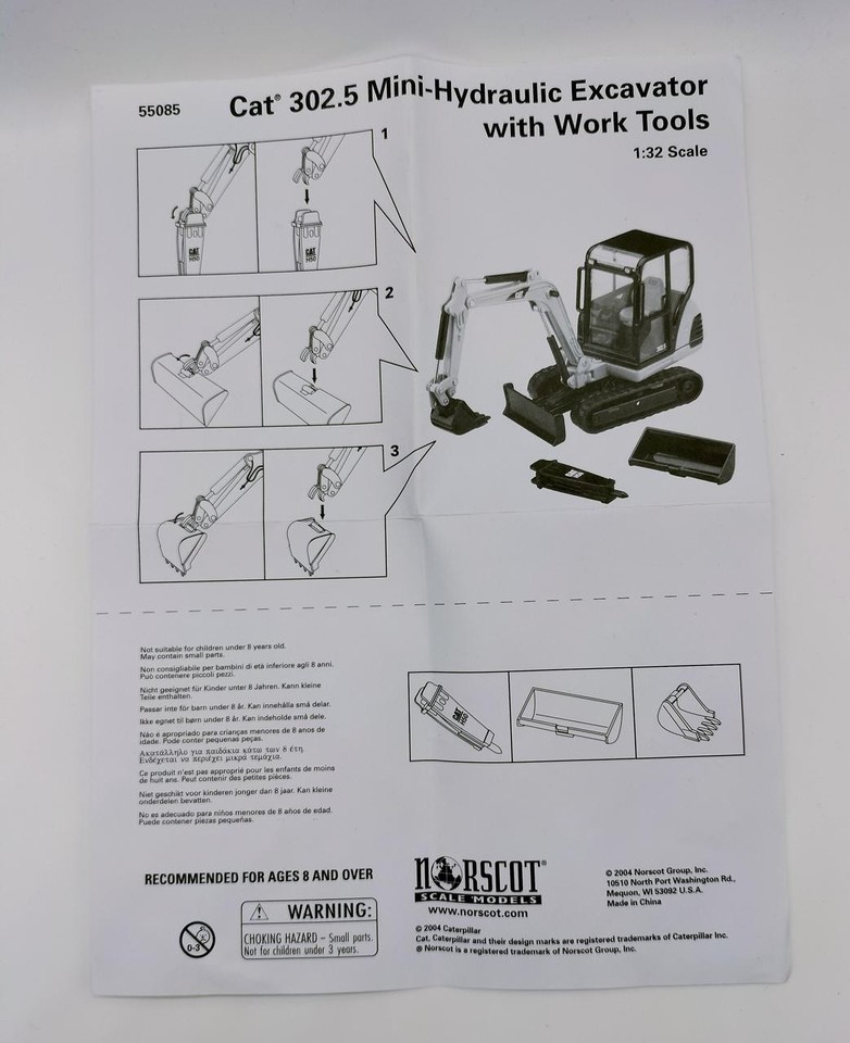 Norscot 302.5 MiniHydraulic Excavator 1/32 Cat GkR99 eBay UK