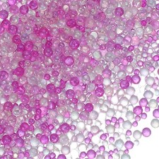 Glass Bubble Beads, 100g Tiny Iridescent Beads 1-3mm Mixed Pink