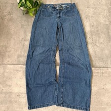 Vintage 90s plugg baggy wide leg blue denim jeans jnco style