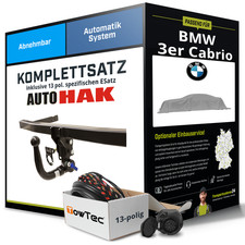 Für BMW 3er Cabrio Typ E46 Anhängerkupplung abnehmbar +eSatz 13pol 00-06 NEU