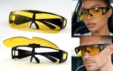 Überzieh Nachtsichtbrille für Autofahrer klappbar Brillenträger Nachtfahrbrille