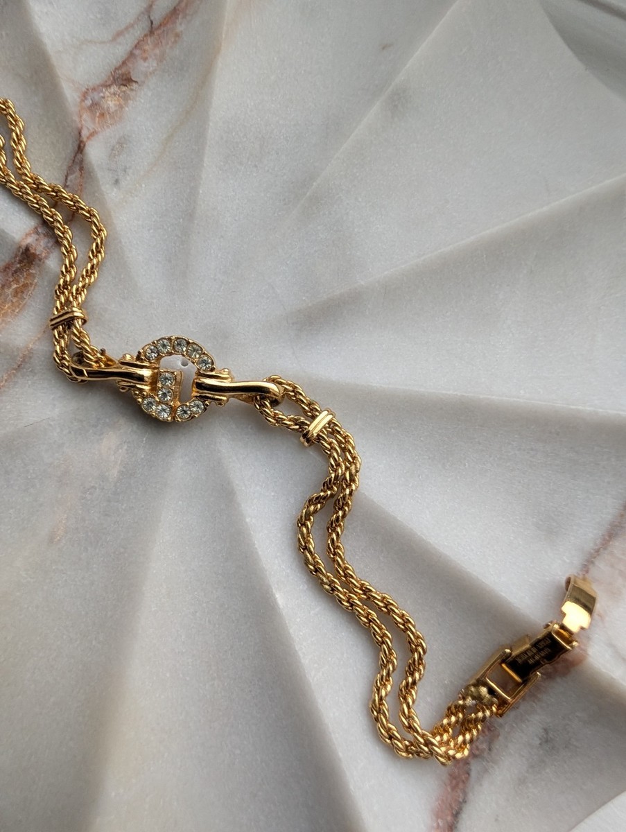 Vintage Givenchy G-Logo Double Chain Gold-Plated Bracelet | eBay