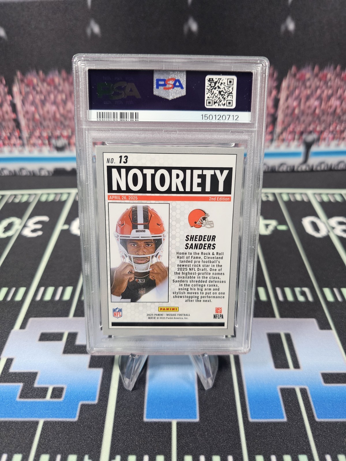 2025 Panini Mosaic - Notoriety Shedeur Sanders Mosaic Prizm (RC) PSA 10 Browns view 2