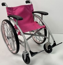 OG Our Generation Doll Wheelchair w/ Pink Seat, Silver Black