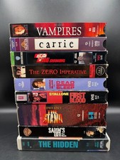 9 VHS Tapes Vintage Cult Horror Possession Carrie, Salems Lot, The Shining, etc.
