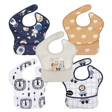 Soarwg Kids Baby Bibs 5 Pack Waterproof Bibs for Unisex Boys Girls, Essential