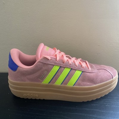 Adidas Women's VL Court Bold Platform Sneaker Pink / Lemon / Blue Size 8.5