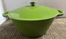 KUHN RIKON SWISS DESIGN 02/2014 DUTCH POT PEA GREEN CAST IRON 13.5x7 - VTG
