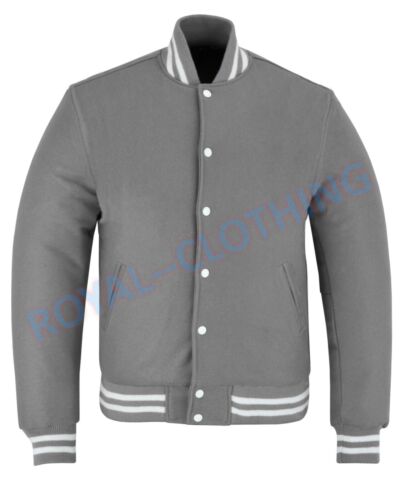 Varsity American Letterman Vintage Retro All Wool Bomber style Jacket XS~7XL - Picture 9 of 42