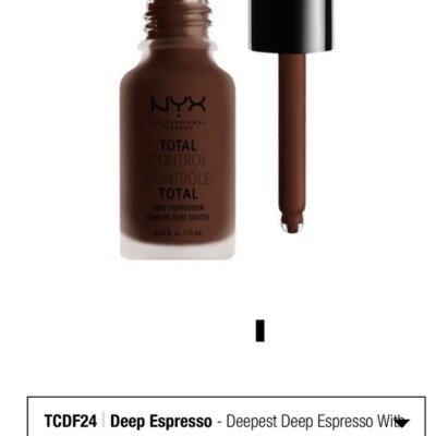 NYX Total Control Drop Foundation, Deep Espresso TCDF 24 NIB