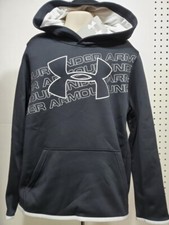 Boys Kids Youth UNDER ARMOUR Pullover Hoodie NEW Small Long Sleeve Black White