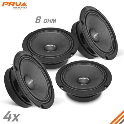 4x PRV Audio 6MR200A Midrange ALTO Car Audio 6.5'' Speakers 8 Ohm 6MR PRO 800W