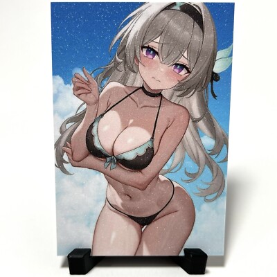 Honkai: Star Rail Firefly Sexy Bikini Anime Waifu Girl Goddess Glitter Art Card