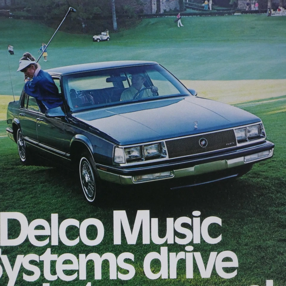 1986 Buick Vintage Delco Golfing Out Of Window Original Print Ad 8.5 x 11" - Image 2 of 4