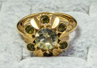 70s Vintage Avon Peridot Rhinestone Cluster Ring Designer Etsy Size 5.5 — photo 3