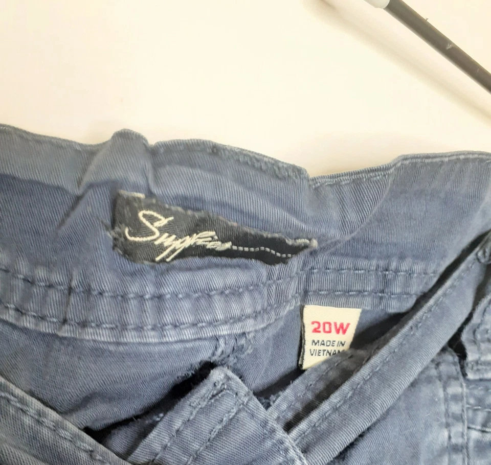 Union Bay Vintage Size 20 Women's Cargo Pants Blue Light Weight Boho Style - Image 4 of 4