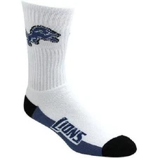Detroit Lions Men's Crew Socks Large Size 10 to 13 White
