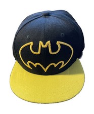 Six Flags - DC Comics- Batman Black and Yellow Snapback Cap with Bat-Signal