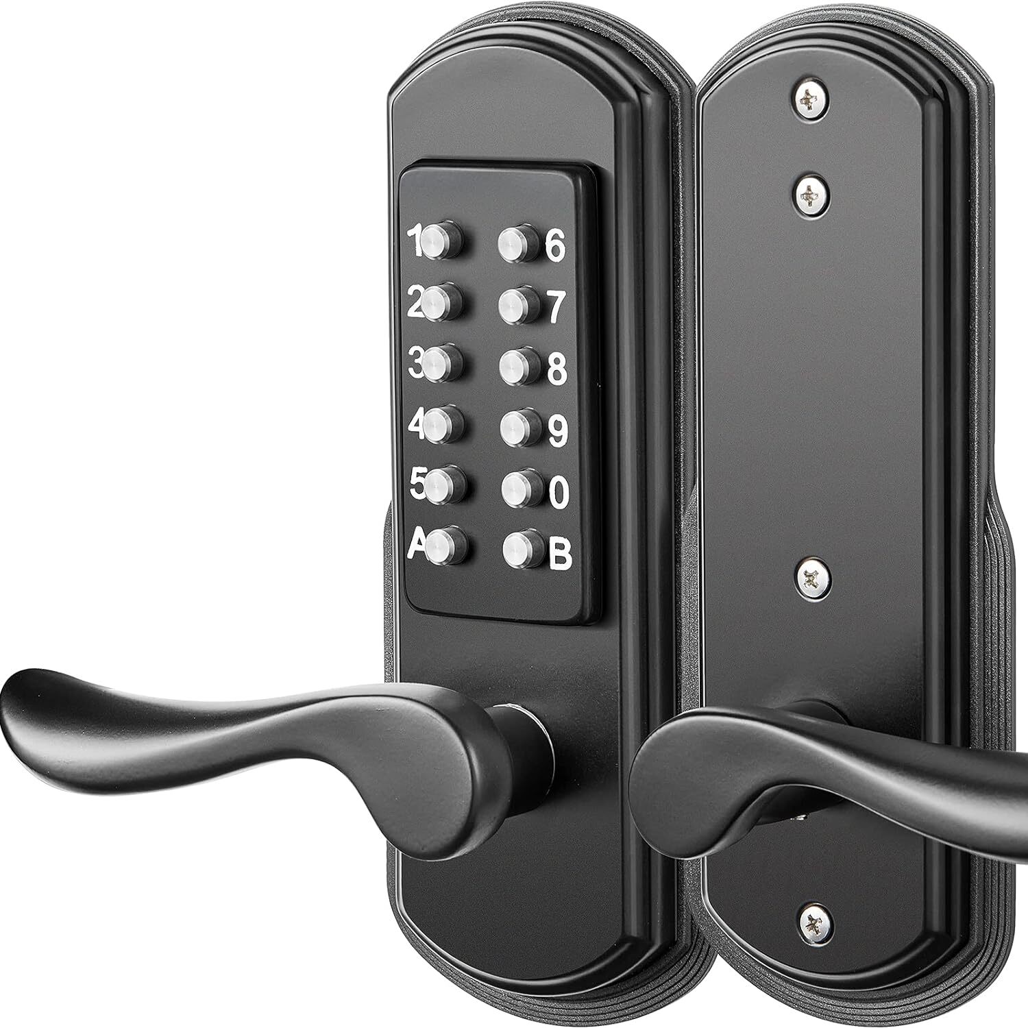 Elemake Keyless Entry Door Lock with Keypad Left Handed Stainless Steel Set